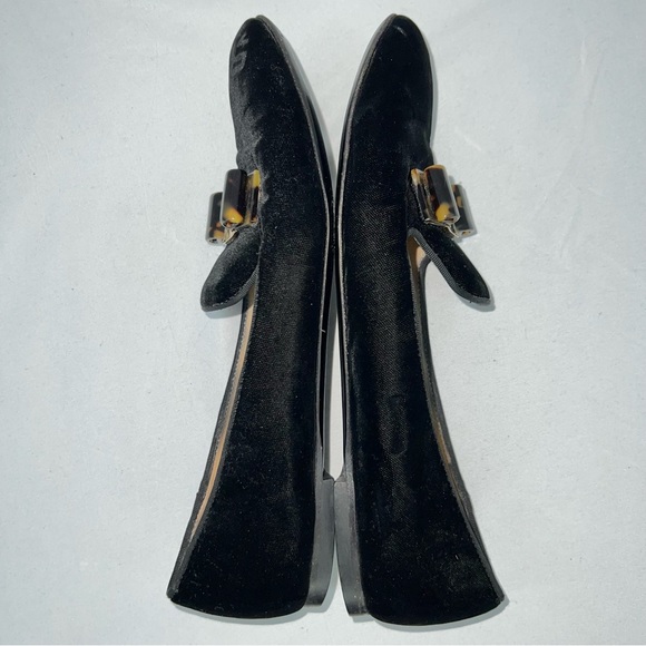 Salvatore Ferragamo Black Velvet Bow Detail Smoking Slippers - Picture 7 of 11